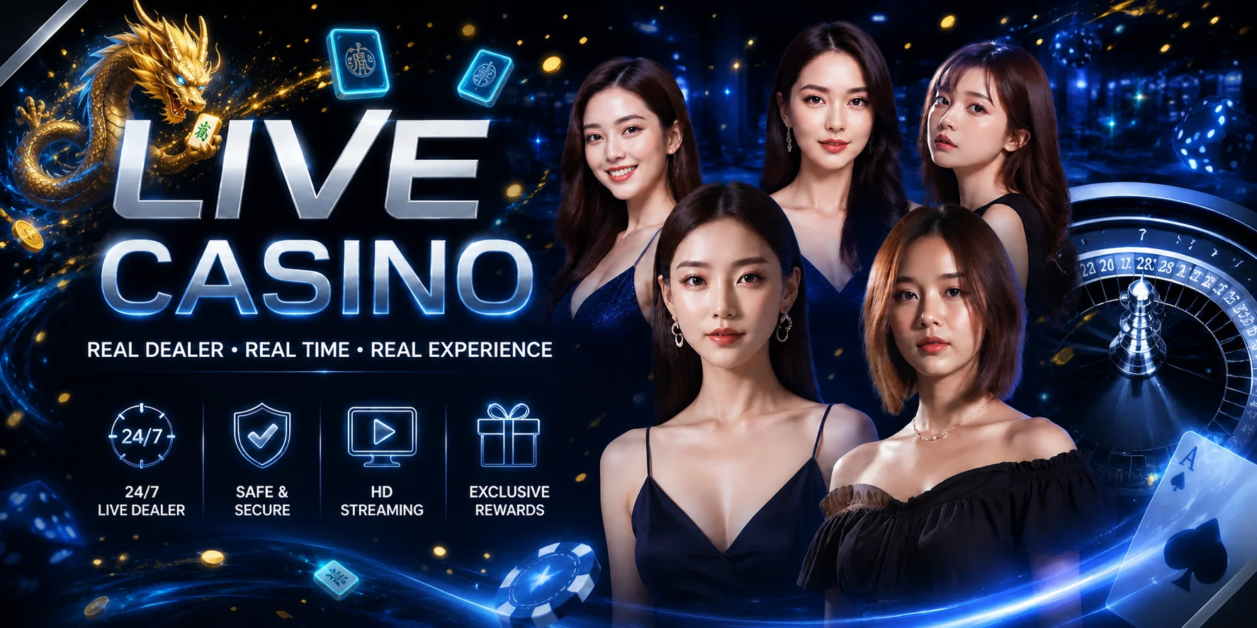 บรรยากาศคาสิโนสดพร้อมมาสคอตเกมสำหรับ LUCKZA168